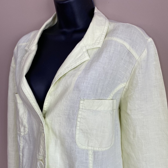 Chico’s 100% Linen Yellow Blazer - size 2 - Picture 2 of 13